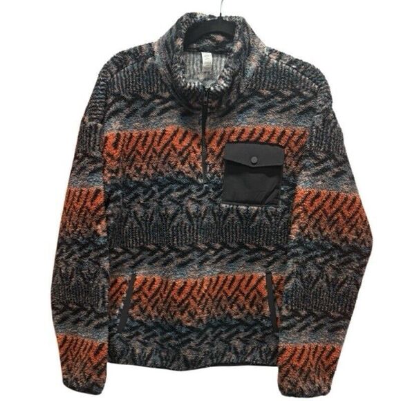 Marika Arden Sherpa Fleece Pullover Sweater Zip Pockets Women’s Size Large Aztec - Picture 1 of 9
